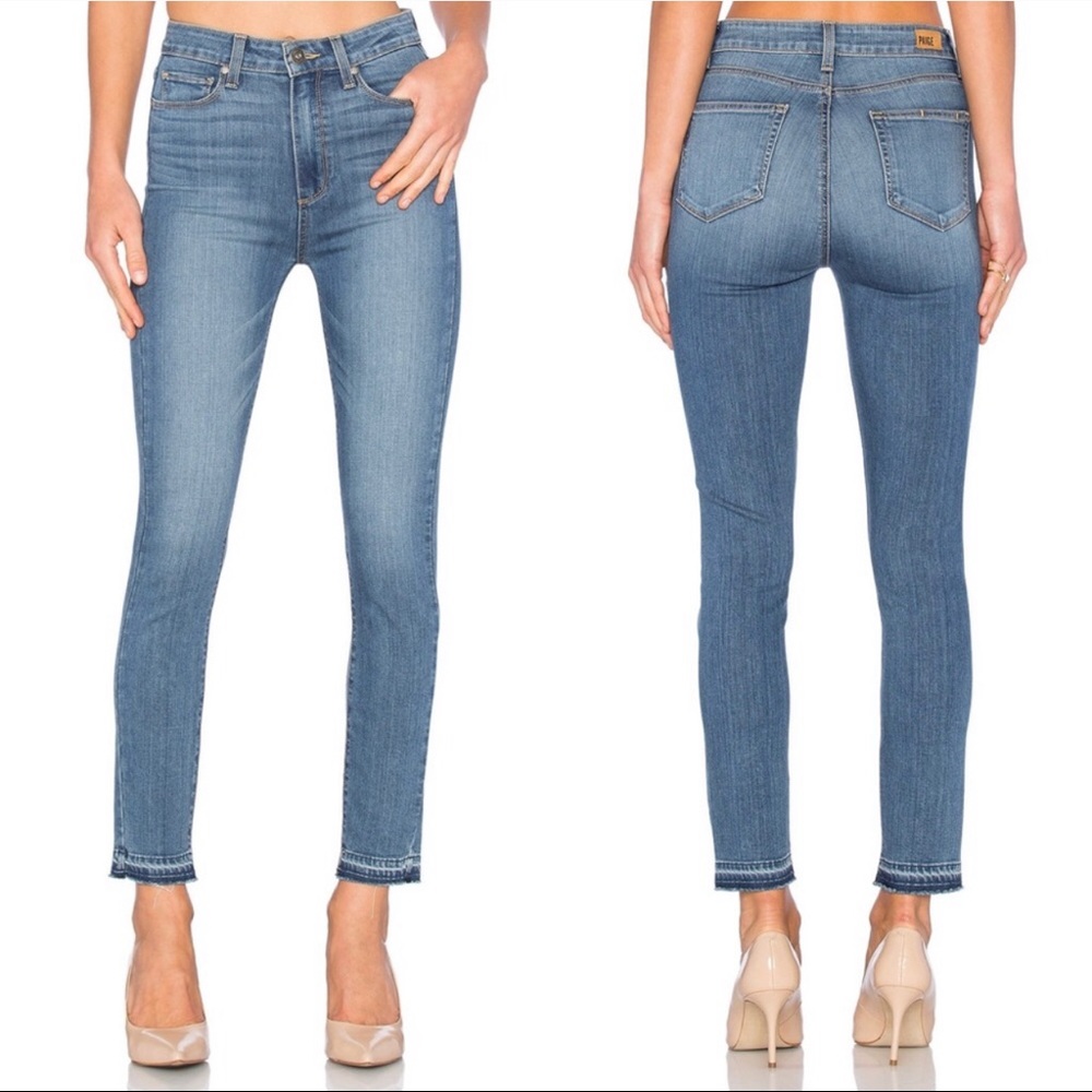 Paige Margot Ankle Skinny Raw Frayed Hem Jeans